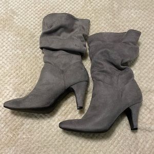 Grey Suede Pump Boots Charlotte Russe Size 6